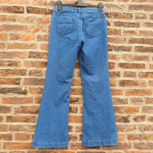 Monsoon 70's Style Flared Jeans Uk12s Blue Bootcut - Picture 3 of 7